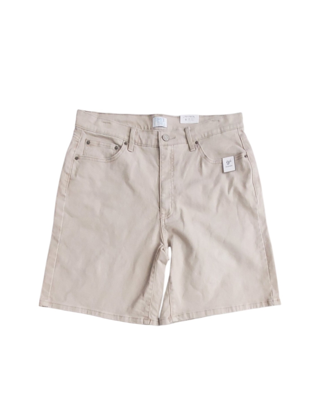 Time and Tru Women's Flat Front Shorts in Beige